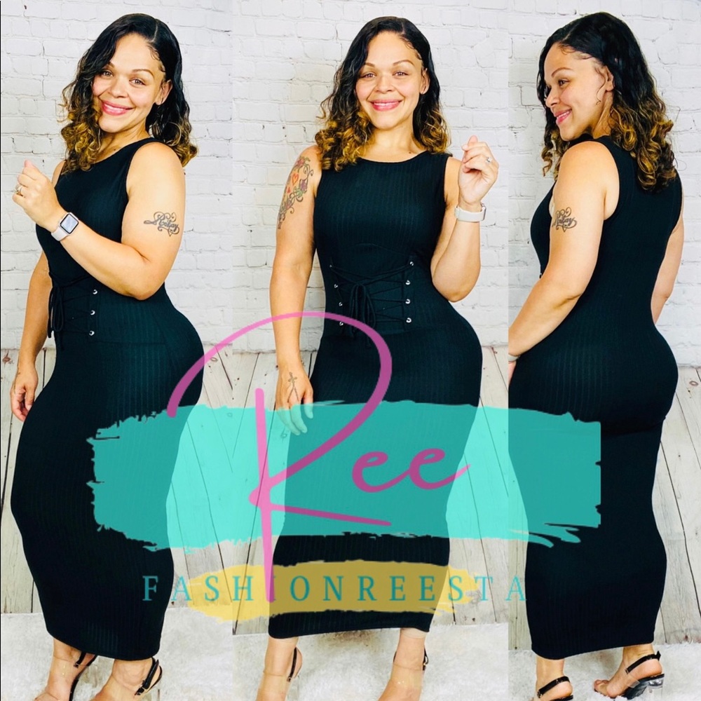 "Classy Corset" Midi Tank-Dress: Small-Large